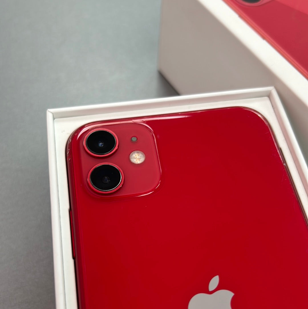 Apple iPhone 11 64GB Product Red Unlocked - 100% Battery Health