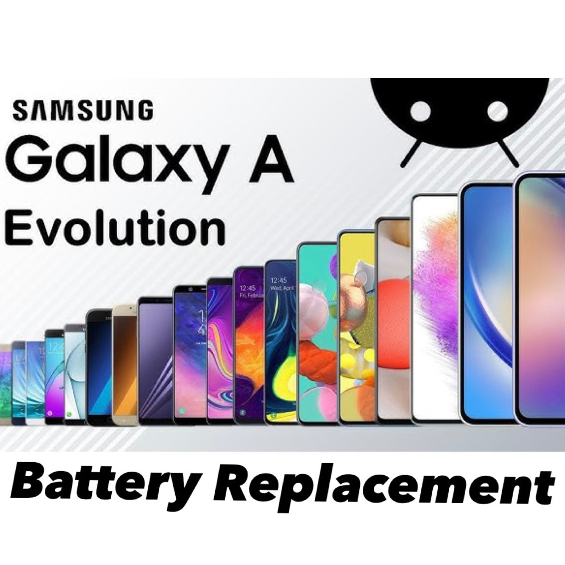 Samsung A Series battery replacement  by time2talk Swansea

This service replaces your Worn out battery with a brand new genuine Samsung battery as supplied by Samsung.